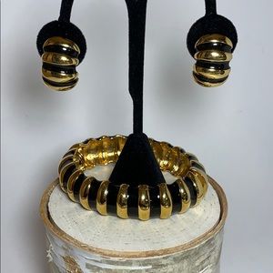 Vintage KJL Zebra Inspired Black and Gold …